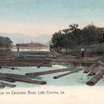 an early postcard showing Lake Charles.  I'm intrigued by the background. It looks like clouds. I know there are no mountains.