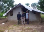 Pastor Emmanuel (left) at his church with Joseph and Shammah  July 2009