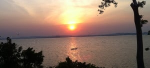 Sunset on Lake Victoria near the source of the Nile River