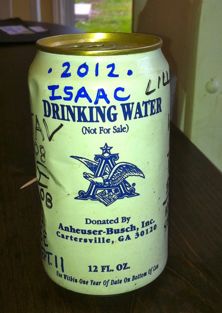 A can of Budweiser Water AKA Baptist Beer. Circa 2005 Hurricanes Katrina/Rita