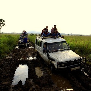 No trouble finding a parking spot at Wal Mart in Uganda. Photo courtesy of Aaron Mason.