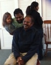 Three generations of the Jeremiadios Family,  Selvin, his daughter Abby, and Selvin's father. Richmond, VA Nov. 2012