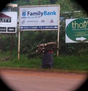 Juxtaposition: A Limuru Load. Modern signs/Age old hard work