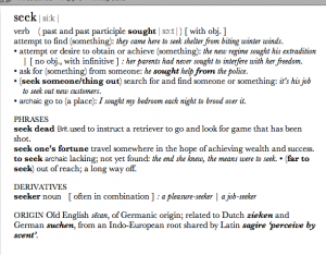 "Seek" It's a Strong Word.