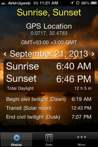 With our location near the equator, daylight seldom varies.