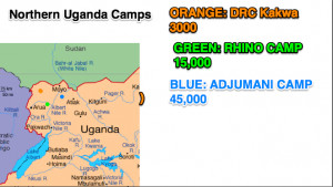 We are currently working in three Uganda refugee camps: Adjumani, Rhino Camp, and Koboko Camp
