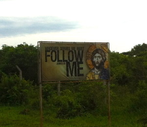 I always slow down for this sign north of Luwero, Uganda.
