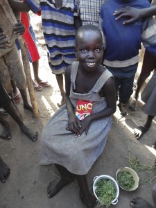 Adeit with her Uno Cards from the Ed O'Neal family