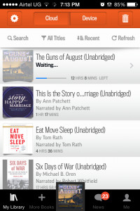 I travel a great deal and have come to love audiobooks.  This is my Audible reading list.