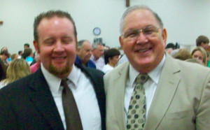 Don Hunt with his successor as our pastor, Benjie Loyd.
