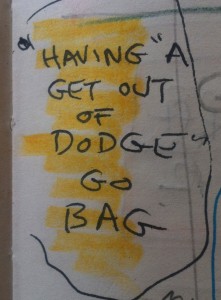 All of us have a "Go Bag." It's ready if we have to get out of Dodge quick.  Good to have in any part of Africa.   What's in your go bag?