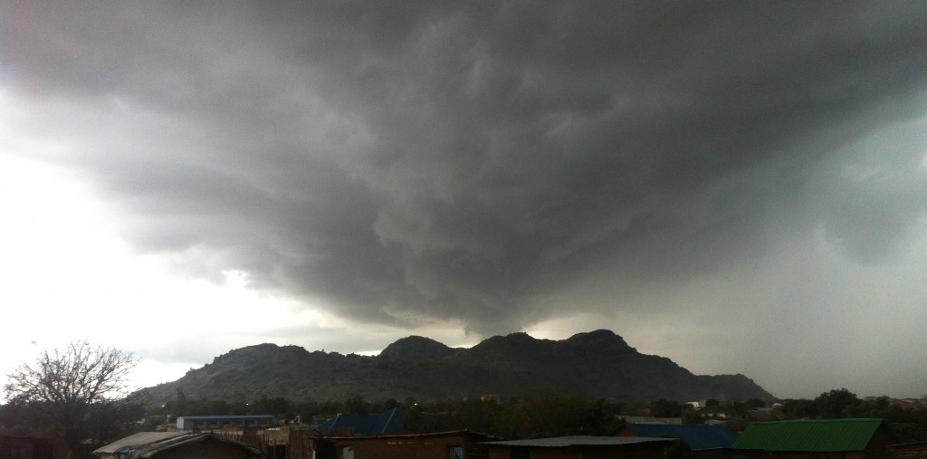 Storm over Jebel Kujur Juba, South Sudan