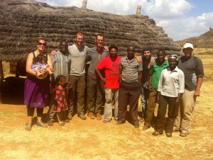 Our crew at Bush Camp in Lotim, Uganda.  L to R  Laurel, Ella,Abby, Abrahim, Adam, JD, Selvin, Papa Joseph, Peter, Dan, Dominica, and Sid.