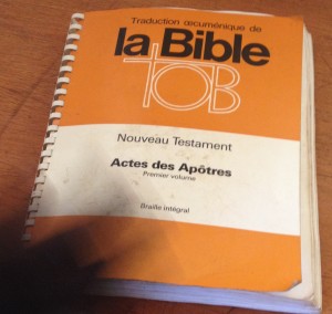 The Book of Acts in French Braille.