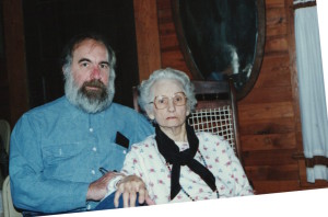 Bill Iles with his mother, Pearl Stockwell Iles.  Dry Creek, Louisiana  circa 1990.