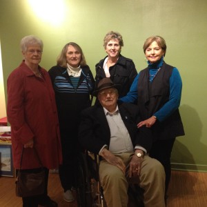 Mr. Herbert at Chennault Museum. From L to R: Cousin Melba McGuffe Bradford, Janell Terry Agan, DeDe Terry Iles, and Nell Chennault Calhoun.