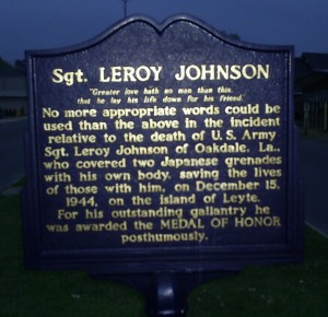 Johnson Memorial in Oakdale, Louisiana.