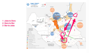 Juba to Doro to Bor