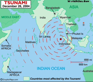 Impact area of Earthquake/Tsumani  Dec. 24, 2004