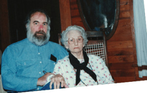 Bill Iles and his mother, Pearl Stockwell Iles. Dry Creek Old House. Circa 1990.