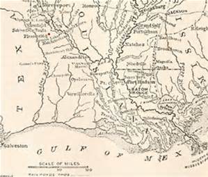 Our writing focuses on the western Louisiana region called The Pineywoods. Look at the lack of civilization in this 19th Century map.