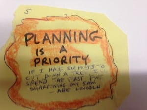 My favorite Lincoln quote on planning.