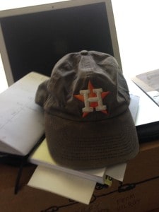 I left this lucky Astros cap in 