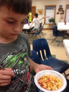 A "RA Salad" at Dry Creek Camp: croutons, cheese, and bacon bits.