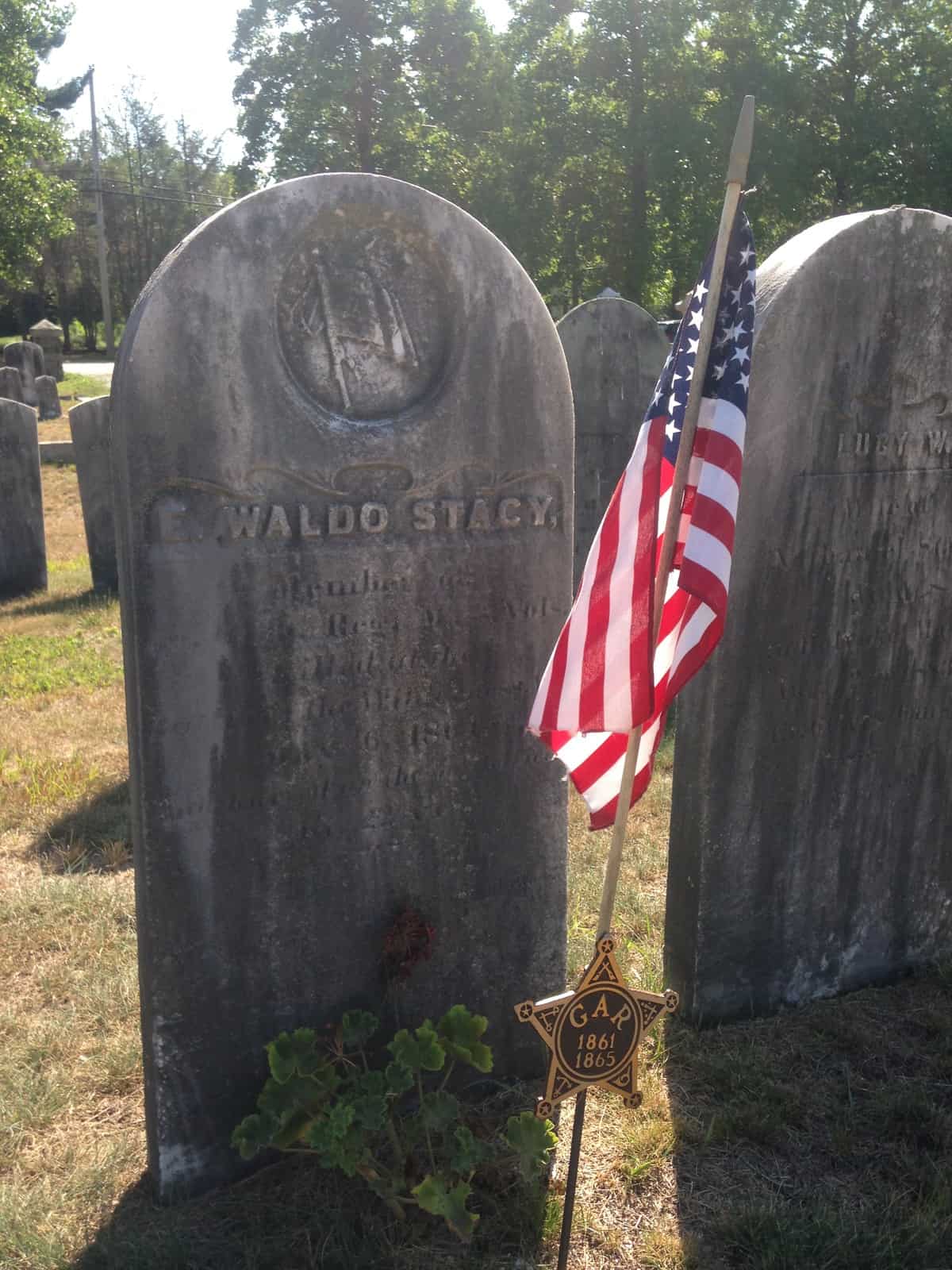 During our New England stay, I walked through this old graveyard in the rural town of Harvard, Mass. I was touched by the numerous military graves from both the American Revolution and the Civil War. This grave of Waldo Stacy caught my heart. I caught myself saying, "You weren't on our side, but you were on the right side." 